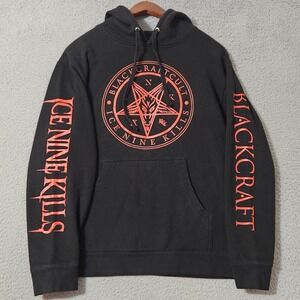Ice Nine Kills Blackcraft Cult Hoodie Mens Size Medium Black Red Goat Logo Band